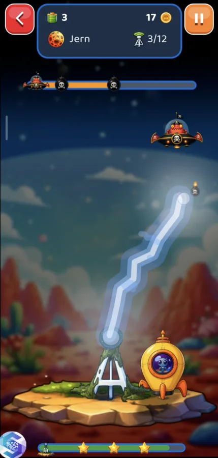 Simon in Space pairs mode with matching symbols